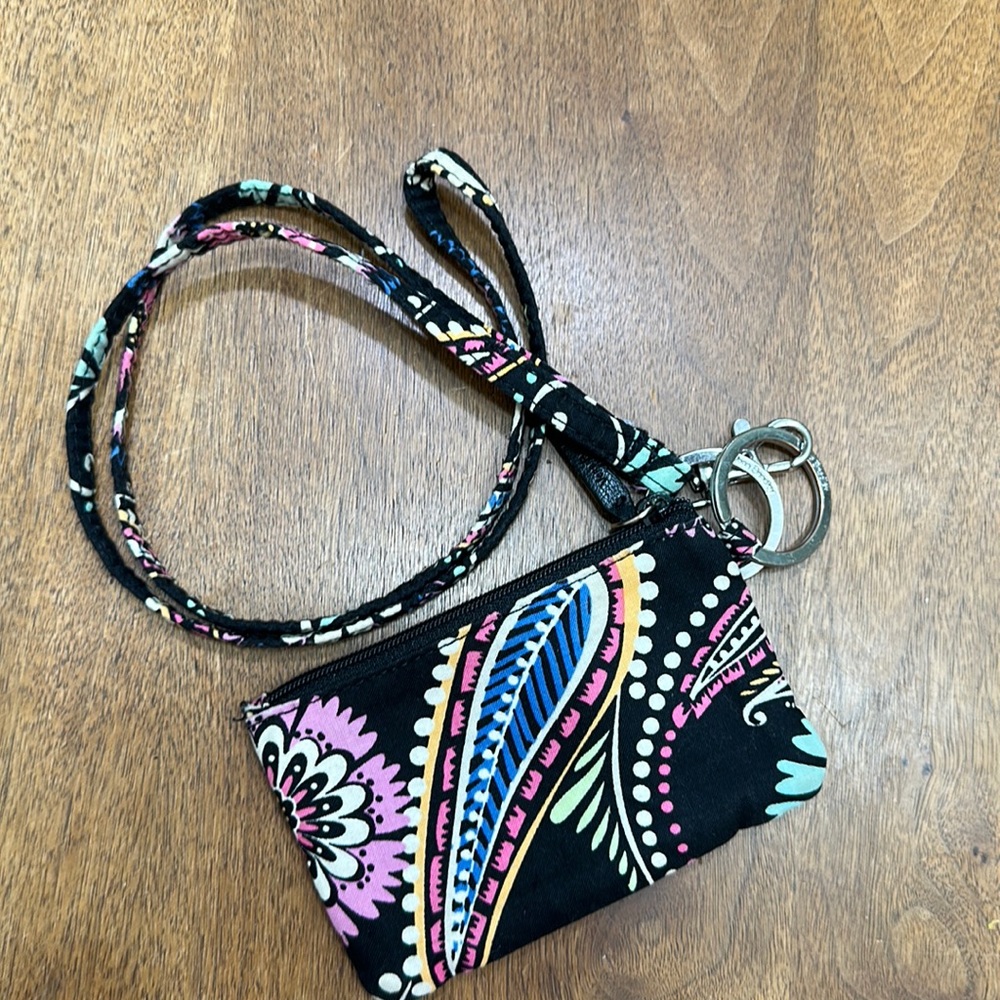 Vera Bradley zip ID case and lanyard